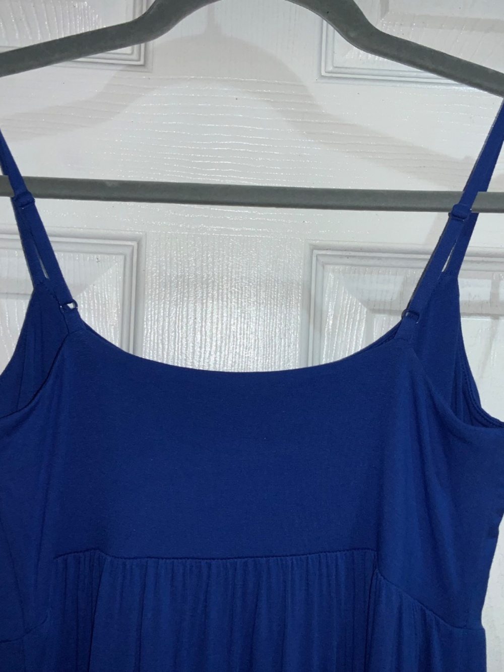 Old Navy Fit & Flare Cami Midi Dress sz M cobalt blue spaghetti straps - Picture 6 of 9